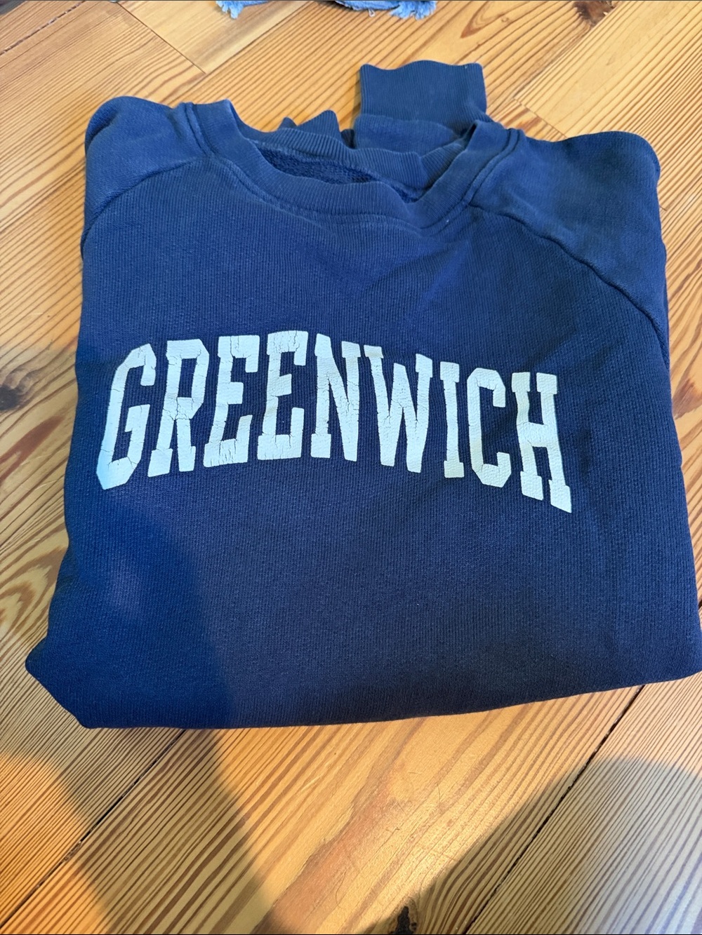 Brandy Melville Navy Blue "Greenwich" Crewneck Sweatshirt
